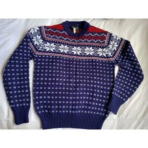 NWT Vintage Abraham and Straus Winter Snow Fair Isle Christmas Nordic Sweater M